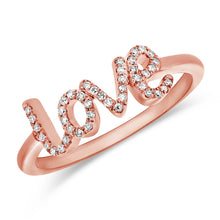 Load image into Gallery viewer, 14k Gold &amp; Diamond Script Love Ring