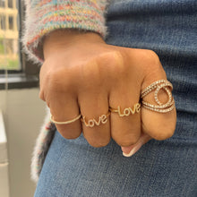 Load image into Gallery viewer, 14k Gold &amp; Diamond Script Love Ring