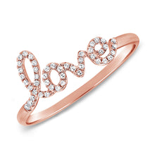 Load image into Gallery viewer, 14k Gold &amp; Diamond Script Love Ring