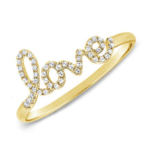 Load image into Gallery viewer, 14k Gold &amp; Diamond Script Love Ring