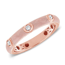 Load image into Gallery viewer, 14k Gold &amp; Diamond Pink Enamel Ring