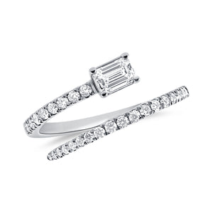 14K Gold & Emerald-Cut Diamond Wrap Ring