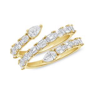 14K Gold & Fancy-Shape Diamond Wrap Ring