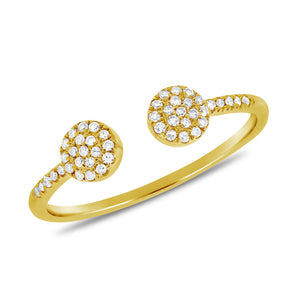 14k Gold & Diamond Open Circle Ring