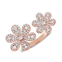 Load image into Gallery viewer, 14k Gold &amp; Diamond Double Flower Ring