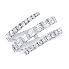 Load image into Gallery viewer, 14K Gold Diamond Baguette Wrap Ring