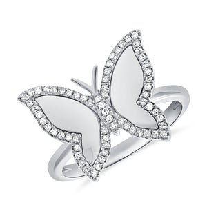 14k Gold & Diamond Butterfly Ring