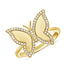 Load image into Gallery viewer, 14k Gold &amp; Diamond Butterfly Ring