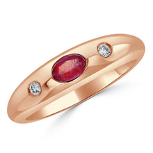 Load image into Gallery viewer, 14k Gold Red Ruby &amp; Diamond Ring