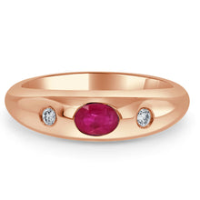 Load image into Gallery viewer, 14k Gold Red Ruby &amp; Diamond Ring