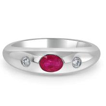 Load image into Gallery viewer, 14k Gold Red Ruby &amp; Diamond Ring