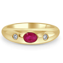 Load image into Gallery viewer, 14k Gold Red Ruby &amp; Diamond Ring