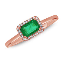 Load image into Gallery viewer, 14k Gold Diamond &amp; Green Emerald Ring