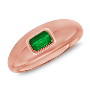 14k Gold & Green Emerald Ring