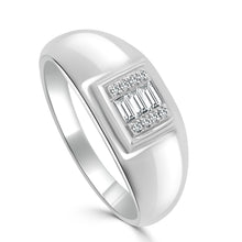 Load image into Gallery viewer, 14k Gold &amp; Baguette Diamond Signet Ring