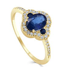 Load image into Gallery viewer, 14K Gold, Sapphire &amp; Diamond Ring