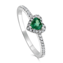Load image into Gallery viewer, 14K Gold, Diamond &amp; Emerald Heart Ring