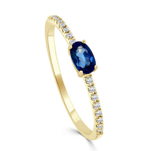 Load image into Gallery viewer, 14k Gold, Sapphire &amp; Diamond Oval Band