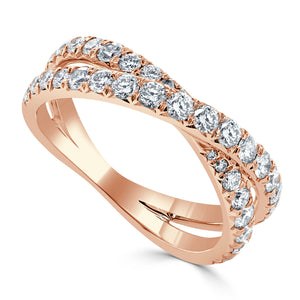 18k Gold & Diamond Crossover Ring