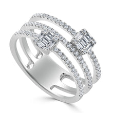 Load image into Gallery viewer, 14K Gold Diamond Baguette Band