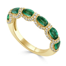 Load image into Gallery viewer, 14k Gold, Green Emerald &amp; Diamond Ring
