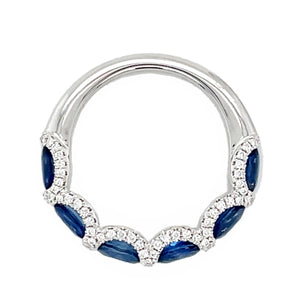 14k Gold Sapphire & Diamond Ring