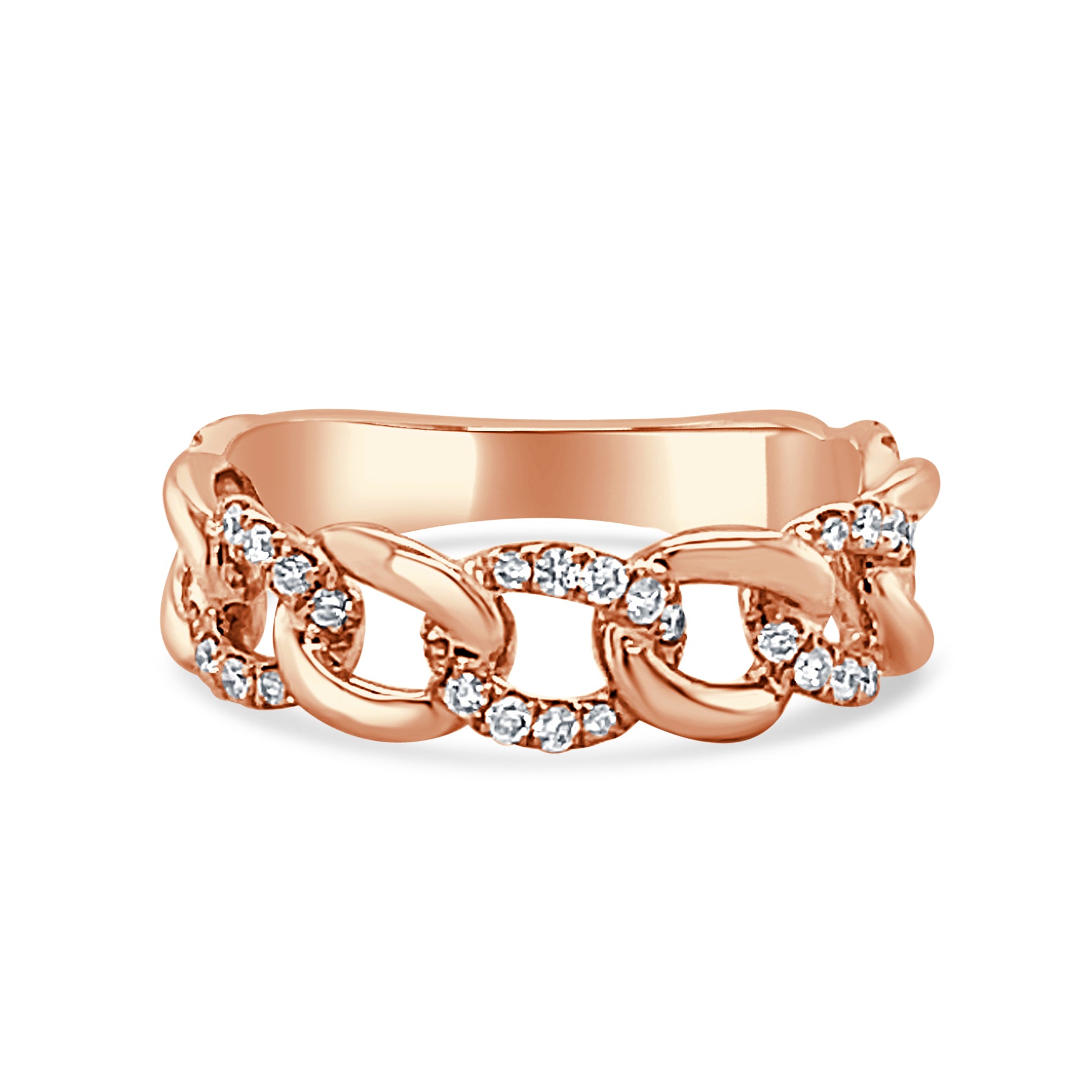 14k Gold & Diamond Link Ring - 0.33 ct