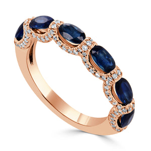 14k Gold Sapphire & Diamond Ring