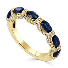 Load image into Gallery viewer, 14k Gold Sapphire &amp; Diamond Ring