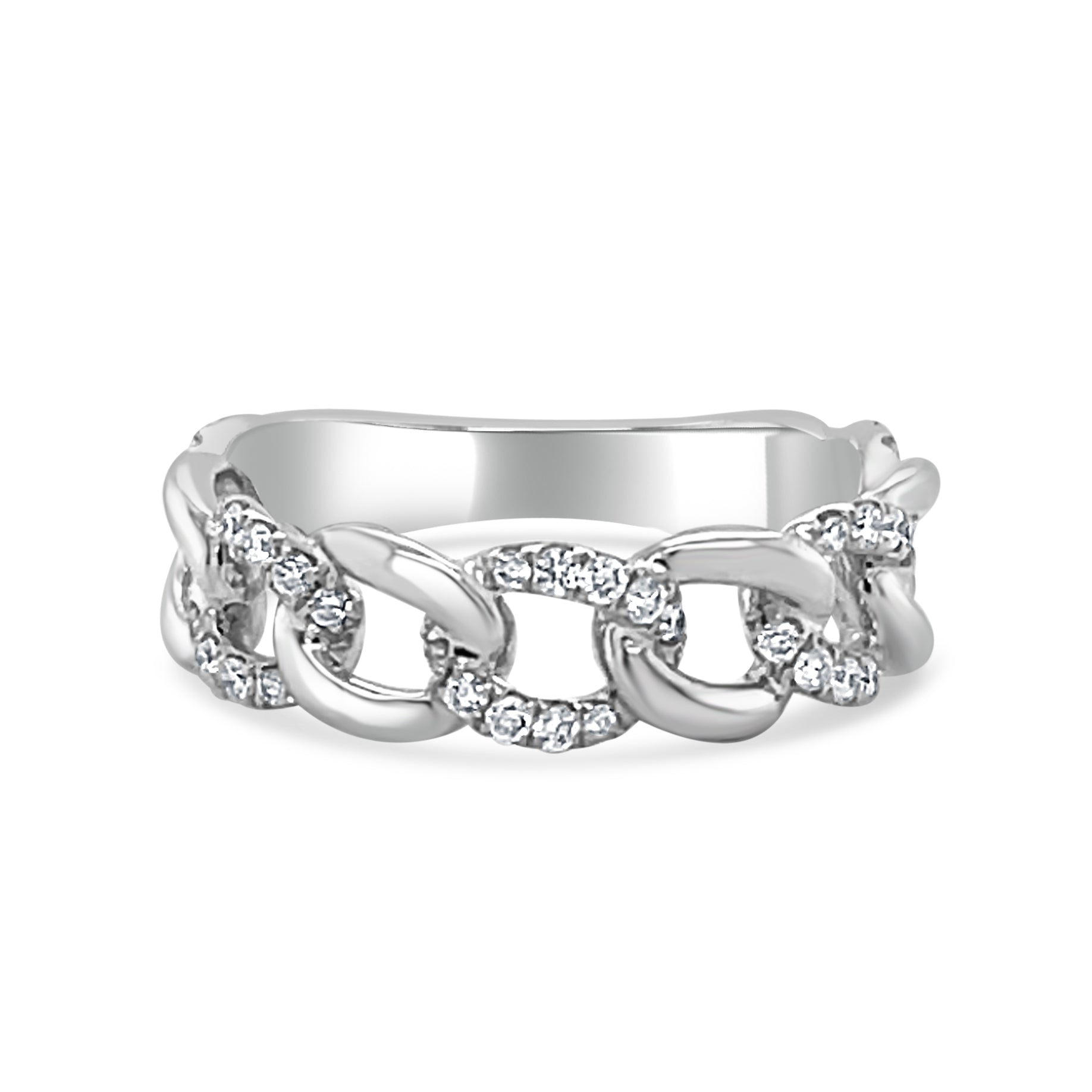 14k Gold & Diamond Link Ring - 0.33 ct