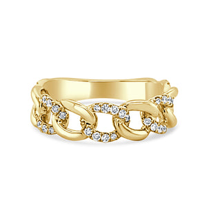 14k Gold & Diamond Link Ring