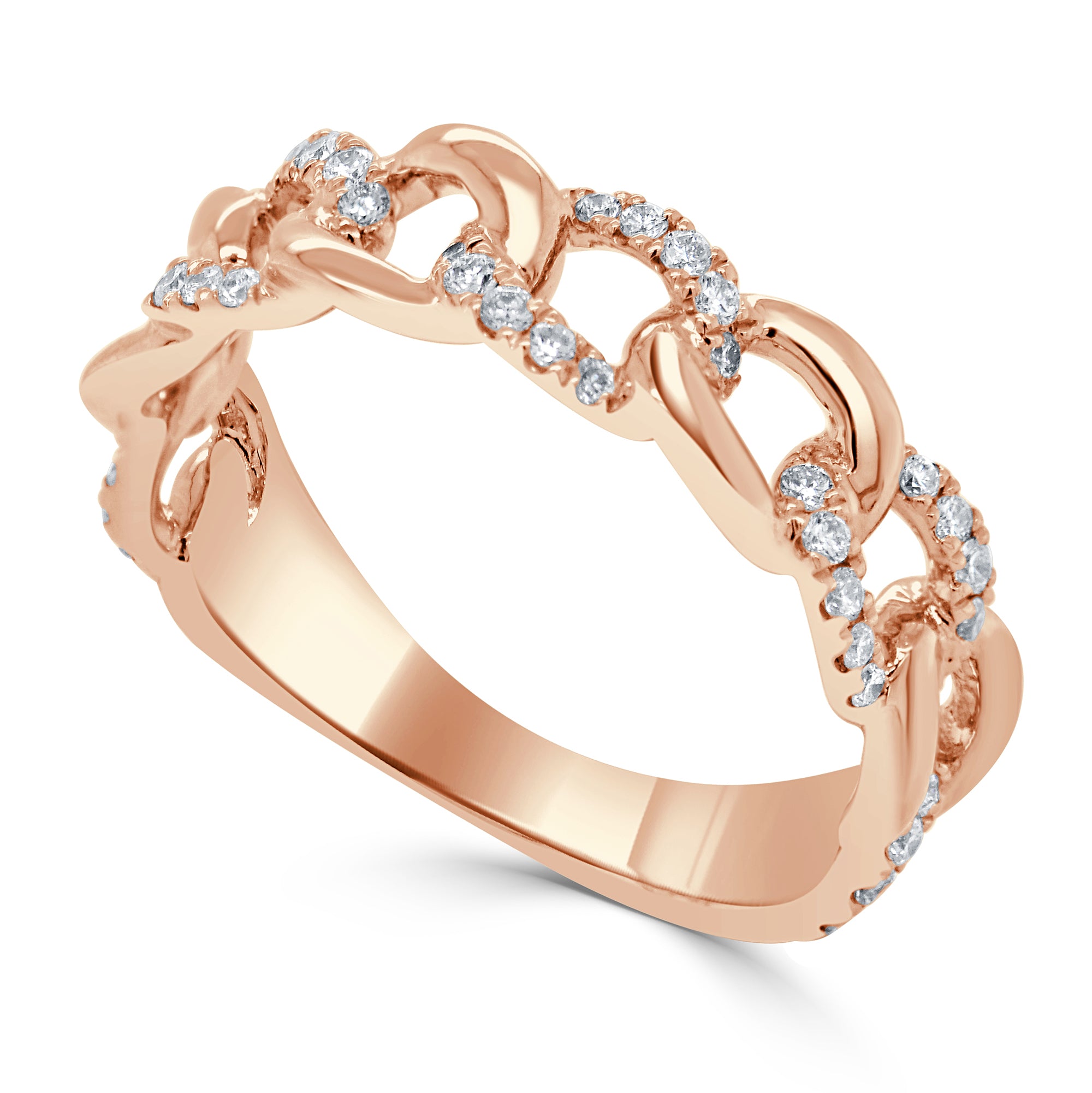 14k Gold & Diamond Link Ring - 0.33 ct