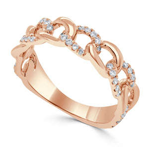14k Gold & Diamond Link Ring