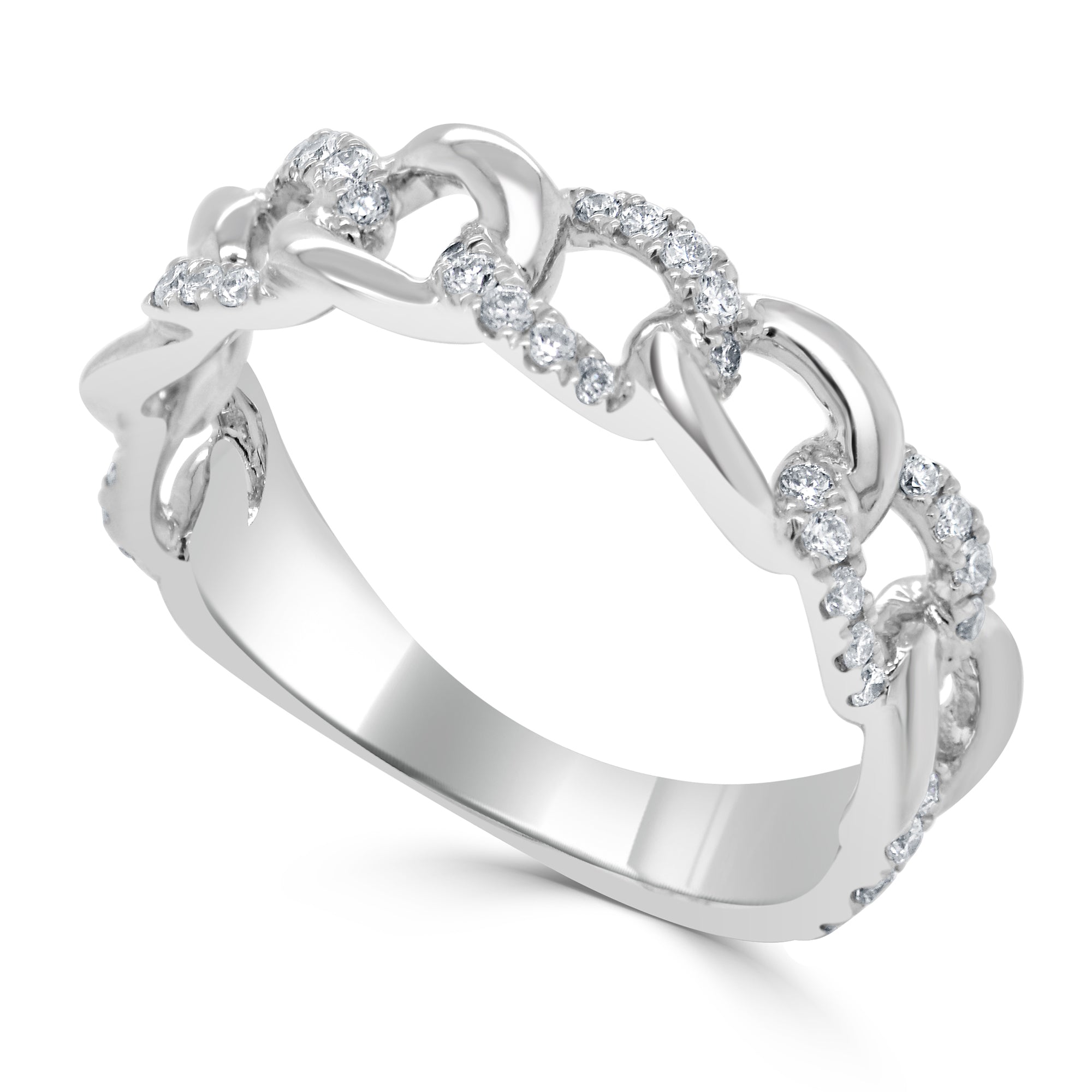 14k Gold & Diamond Link Ring - 0.33 ct