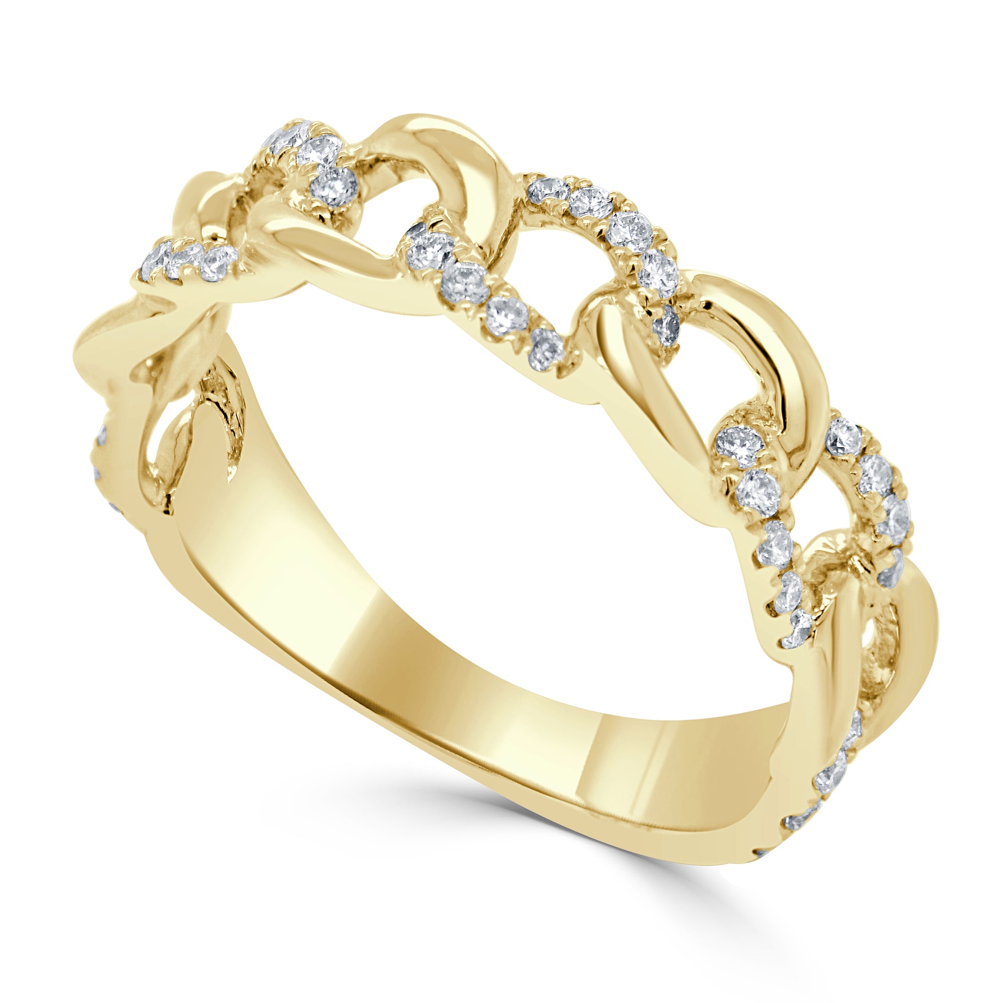 14k Gold & Diamond Link Ring - 0.33 ct