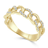 14k Gold & Diamond Link Ring - 0.33 ct