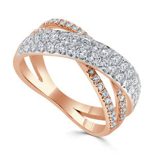 18k Gold & Diamond Crossover Ring