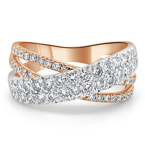 18k Gold & Diamond Crossover Ring