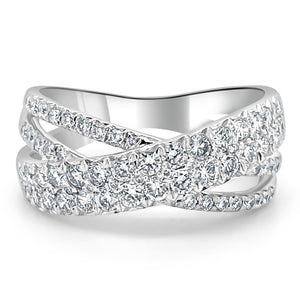 18k Gold & Diamond Crossover Ring