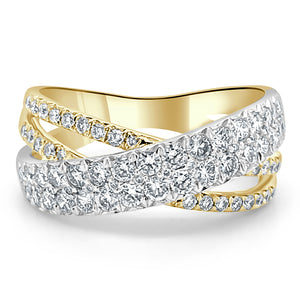 18k Gold & Diamond Crossover Ring