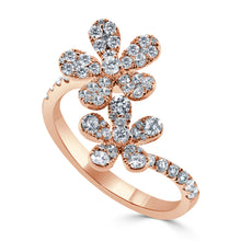Load image into Gallery viewer, 14k Gold &amp; Diamond Double Flower Ring