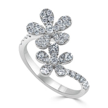 Load image into Gallery viewer, 14k Gold &amp; Diamond Double Flower Ring