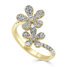Load image into Gallery viewer, 14k Gold &amp; Diamond Double Flower Ring