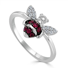 Load image into Gallery viewer, 14k Gold Ruby &amp; Diamond Bumble Bee Ring