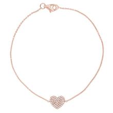 Load image into Gallery viewer, 14k Gold &amp; Diamond Heart Bracelet