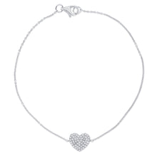Load image into Gallery viewer, 14k Gold &amp; Diamond Heart Bracelet