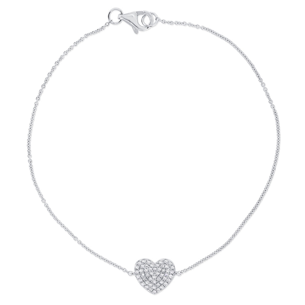 14k Gold & Diamond Heart Bracelet