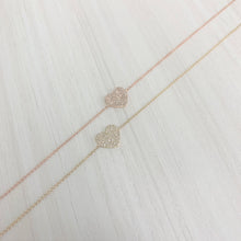 Load image into Gallery viewer, 14k Gold &amp; Diamond Heart Bracelet