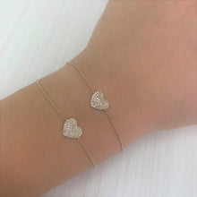 Load image into Gallery viewer, 14k Gold &amp; Diamond Heart Bracelet