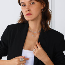 Load image into Gallery viewer, 14k Gold Fancy Shape Diamond Bar Necklace